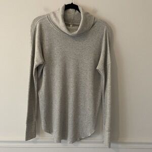 ARITZIA The Group Babaton Waffle‎ Knit Thermal Cowl Neck Gray Sz S Lounge Travel